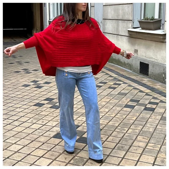 #51 PARIS CHIC FABULOUS SAILOR STYLE WIDE LEG JEANS - Picture 4 of 7